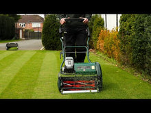 Load and play video in Gallery viewer, Allett Cambridge 43 Battery Powered Quick Change Cartridge Reel Mower with 6 Blade Cutting Cylinder
