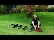 Load and play video in Gallery viewer, Allett Liberty 43 Battery Powered Quick Change Cartridge Reel Mower with 6 Blade Cutting Cylinder