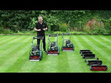 Load and play video in Gallery viewer, Allett Kensington 17 & 20 Gas Powered Quick Change Cartridge Reel Mower with 6 Blade Cutting Cylinder
