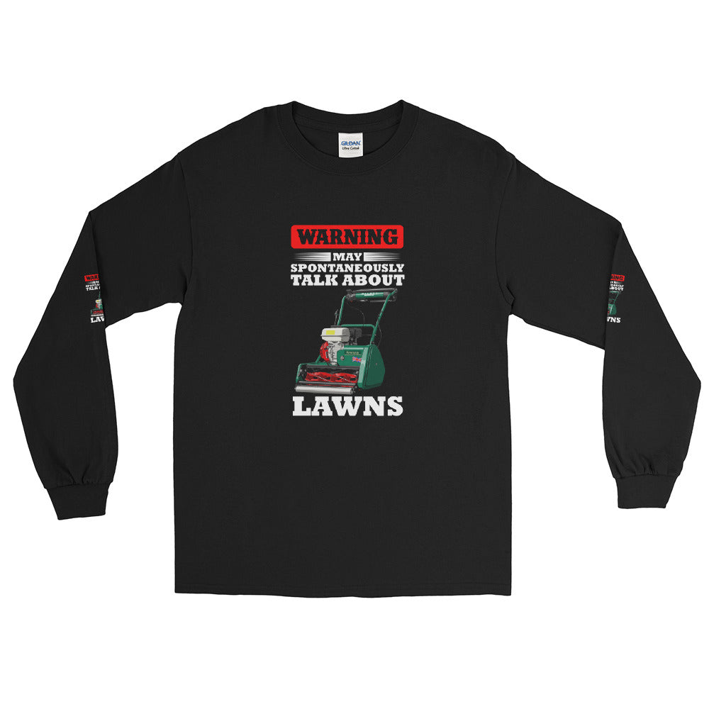 ALLETT Warning May Spontaneously Talk About Lawns Long Sleeve Shirt
