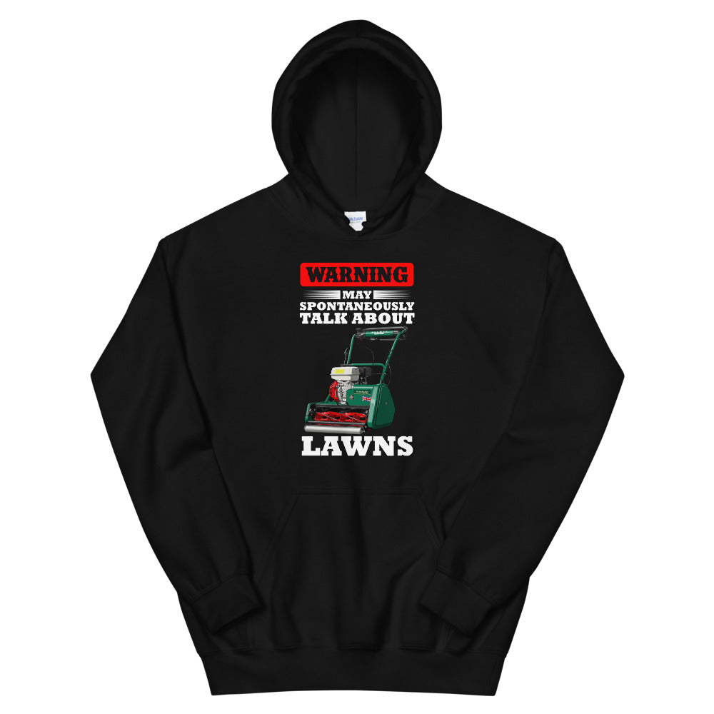 ALLETT Warning May Spontaneously Talk About Lawns Unisex Hoodie