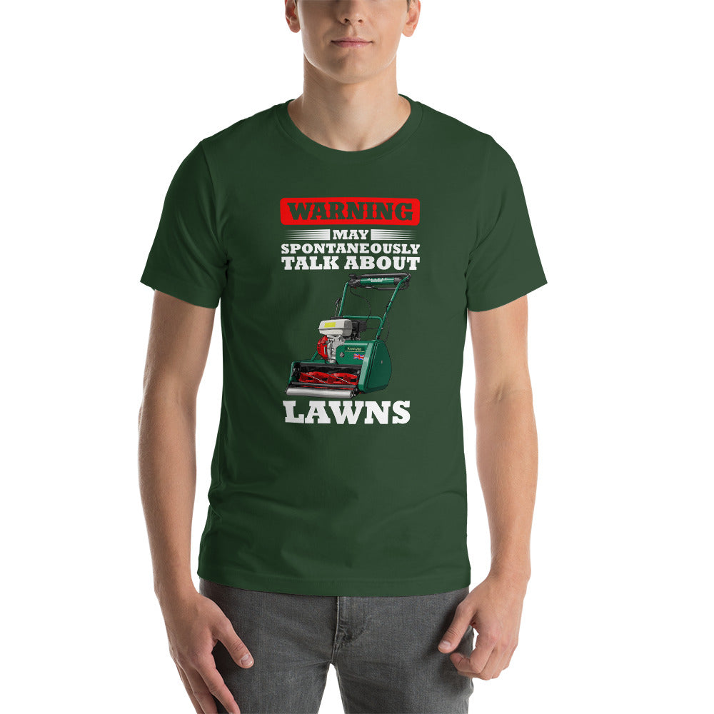 ALLETT Warning May Spontaneously Start Talking About Lawns Green T-Shirt